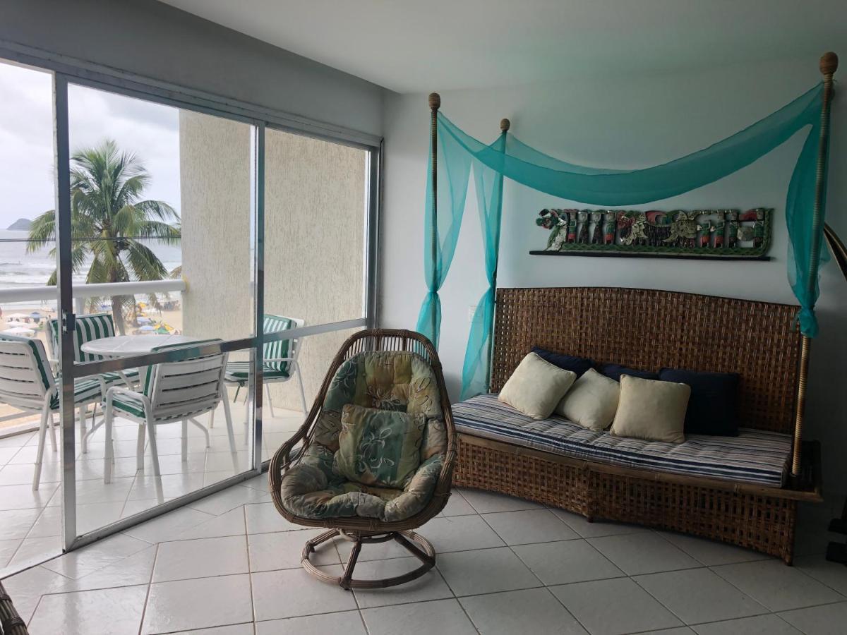 Apto enorme pé na areia, vista linda c/ academia e sauna Guarujá Exterior foto