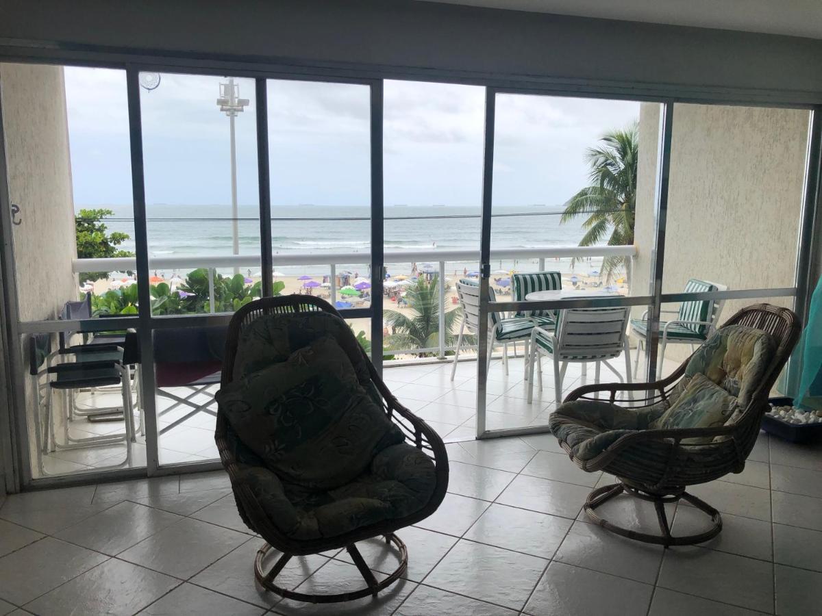 Apto enorme pé na areia, vista linda c/ academia e sauna Guarujá Exterior foto